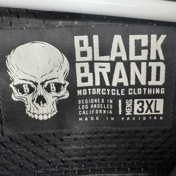 Black Brand Armored Motorcycle Jacket Mens 3XL Black Mesh Nylon Back Elbow - Picture 8 of 16